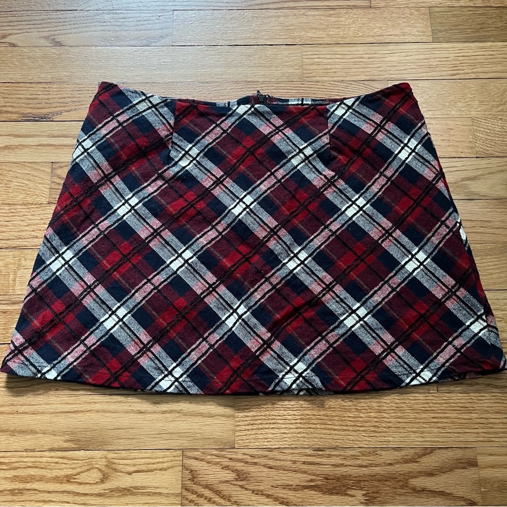 Altar'd State Red Plaid Mini Skirt